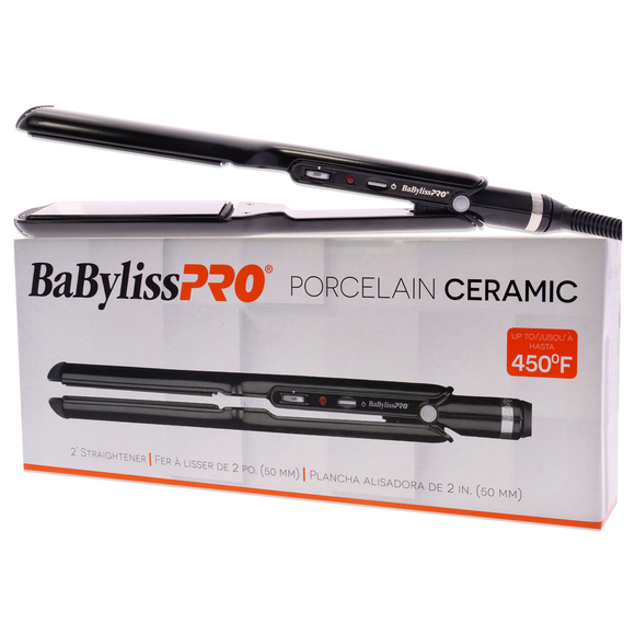 Porcelain Ceramic Straightening Flat Iron - BP9561UC Black by BaBylissPRO 2 Inch - Picture 4 of 4